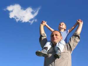 Father and son enjoying life